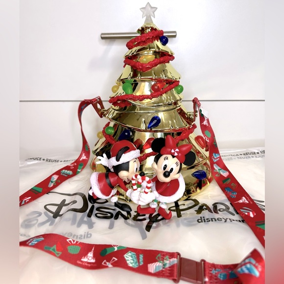 NEW Walt Disney World Gold Light Up Christmas Tree Holiday Popcorn Bucket - Picture 6 of 6